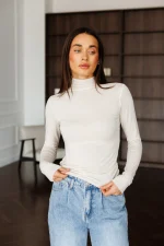 Damen-Langarmshirt mit Stehkragen – Bild 2