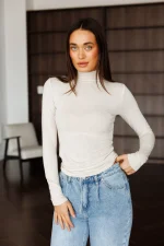 Damen-Langarmshirt mit Stehkragen – Bild 4