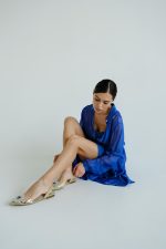 Босоніжки з брошкою на низькому ходу салатові CORINA - Зображення 4