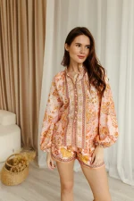 Damenanzug aus Viskose mit „Boho Toscana“ Print