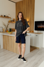 Dunkelblaue Jeansshorts – Bild 4
