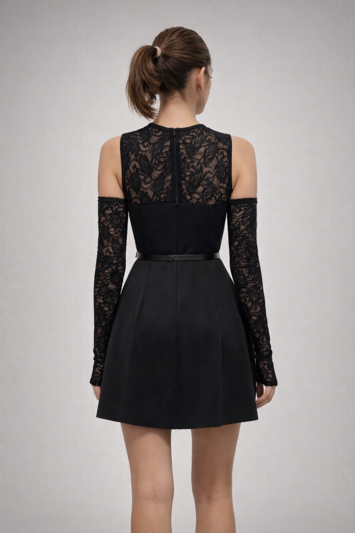 black a line midi dress ZAPAKA Women Appliqued A-Line Tulle Square Neck SHEIN VCAY Solid Split semi formal wedding guest Size:M(8-10)