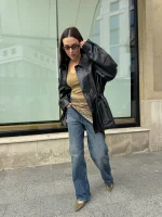 Куртка-сорочка Oversize з еко-шкіри - Зображення 5