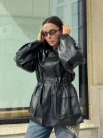 Куртка-сорочка Oversize з еко-шкіри - Зображення 3