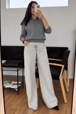 Жіночі широкі джинси з бавовни — wide leg jeans - Зображення 4