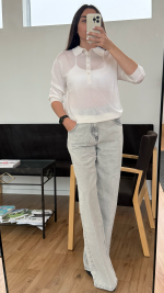 Жіночі широкі джинси з бавовни — wide leg jeans