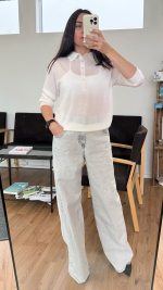 Жіночі широкі джинси з бавовни — wide leg jeans - Зображення 2